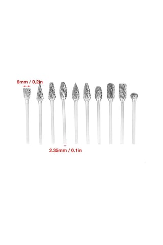 Tungsten Ahşap Oyma 10 Adet Uç Seti Gravür Matkap Uçları