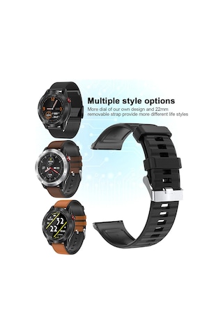 Samdoo Cross Akıllı Saat, Kalp Ritmi Ve Sağlık Takibi, Ter Dayanıklı Silikon Kordon, 1.3" Dokunmatik Ekran, İos/android Uyumlu