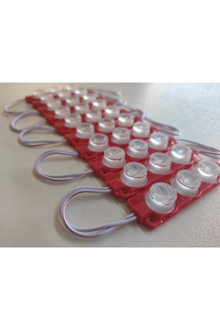 Replax Carub Camlı Parmak Led Lamba Kırmızı 12 Volt Su Geçirmez 10'lu 3m