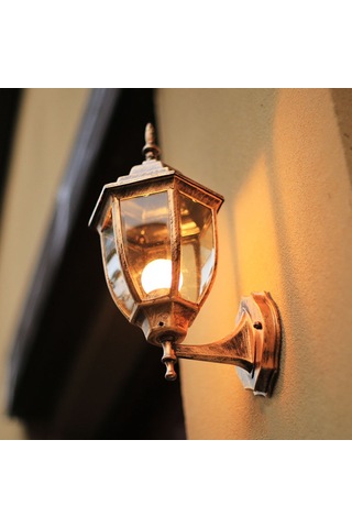 Qingmipy Avrupa Tarzı Su Geçirmez Led Güneş Enerjili Duvar Lambası, Retro Merdiven Koridor Bahçe Aydınlatması, Siyah 7 İnç Siyah