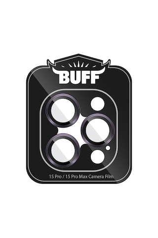 Buff Apple Uyumlu iPhone 15 Pro Max / 15 Pro Kamera Metal Lens Koruyucu Mor