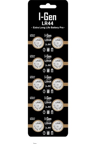 I-gen Batteries Lr44 1.5v Alkalin Düğme Pil Ag13, A76, L1154 10'lu Paket