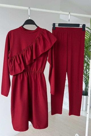 Kahijab Fırfır Detay Tesettür Mayo - Bordo Bordo