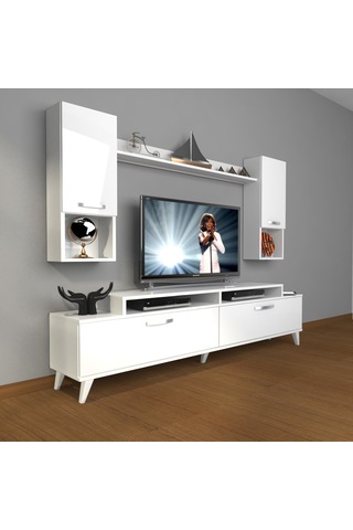 Decoraktiv Ekoflex 5da Slm Retro Tv Ünitesi Tv Sehpası Beyaz