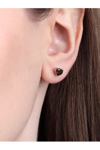 Uvelirnye Tradicii 925 Ayar Gümüş Duman Topaz Kalp Küpeler 222850605 Diğer