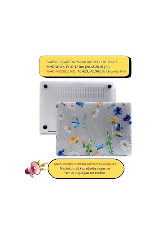 Macbook Pro Retina 13 İnç Kılıf A1425 A1502 Uyumlu Tropikal Yaprak Ve Çiçek Desenli Sert Kapak Hard Case İnce Hafif Laptop Koruyucu R-622