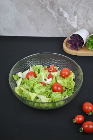 Lola Cam Salata Tabağı Sunum Cips Tabak 22 Cm Servis Kasesi- 1 Ad