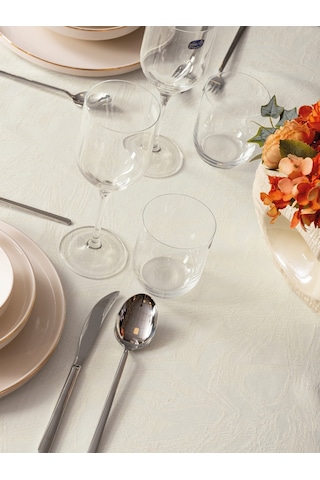 Cotton Box Jakarlı Dertsiz Masa Örtüsü Lavinia Krem 155x220