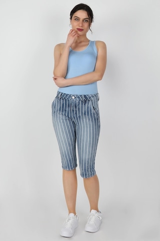 Balins Kadın Çizgili Capri Lzr Ağart Mavi