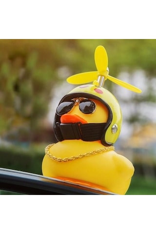 Pengfu Shop B Tarzı Sevimli Lastik Ördek Oyuncaklar Çocuk Oyuncakları Kask Tutkal Pervaneli Sarı Ördek Bebek Köpekbalığı Oyuncak Banyo Oyuncakları Araba Süsleri Odası Dekorasyonu Ogs7xj