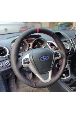 Ford Fiesta 2009-2015 Araca Özel Direksiyon Kılıfı Noktalı Düz Y