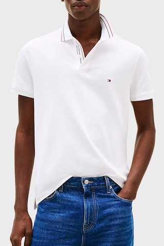 Tommyhilfiger Polo Yaka Logo Pike T-shirt.regular Fit Beyaz