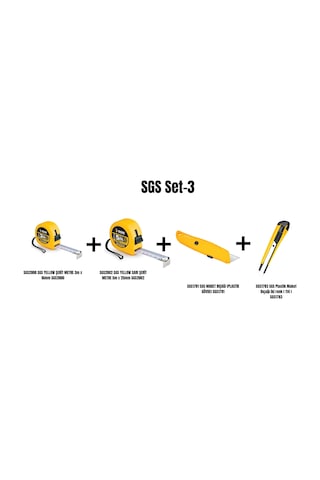 Sgs Set-3 Metre-bıçak Şerit Metre 3m+şerit Metre 5m+plastik Maket Bıçağıx2 Adet 5 M