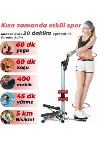 Dikey Eliptik Stepper Ev Egzersiz Aleti Dirençli İpli Vücut Destekli Gösterge Direnç Lastiği Hediye