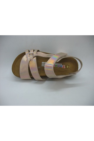 Toddler 01328 Anatomik Deri Mantar Taban Pudra Sandalet 26-30 Pudra