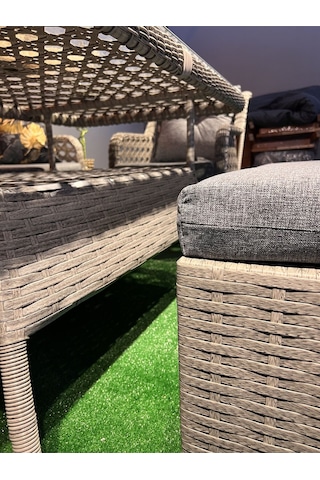 Depodunya Lumar Rattan Bahçe Mobilyası Bahçe Takımı Oturma Grubu 3'lü - 7 Kişilik Bahçe Takımı Cappuccino