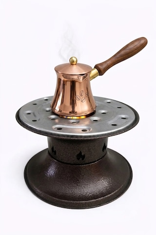 Otantik Jel Yakıtlı Osmanlı Kahve Ve Çay Ocağı Taşınabilir Kamp Ve Ev Tipi Bakır Renk Ocak