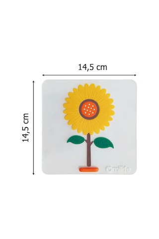 Ayçiçeği Kare Silikon Kötü Koku Önleyici Gider Kapağı Banyo, Mutfak, Balkon Lavabo Tıpası 14,5x14,5 Cm