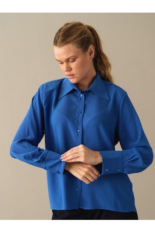 Xint Mavi Oversize Vatkalı Gömlek 750978