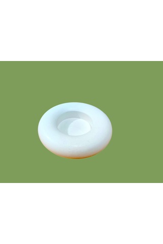 El Yapımı Minimal Tealight Mumluktaş Tozu Dekoratif Mumluk Modern Ev Dekoru Beyaz