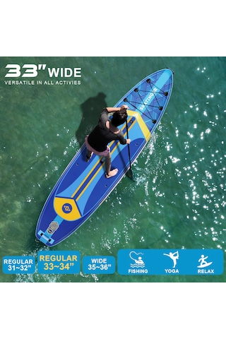 Plans Mavi Stand Up Paddle Board 335x84x15 Cm Ölçülerinde Şişme Sörf Tahtası Full Set