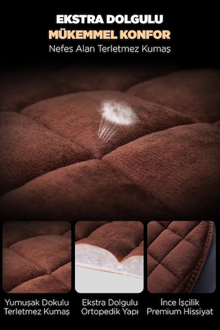 Fiat Fiorino Antrasit Tay Tüyü Cepli & Terletmez Sırtlı Oto Koltuk Minder Seti - Koruma Kılıfı Ön & Arka Set