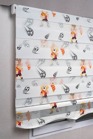 Etekli Galatasaray Taraftar Aslan Desenli Genç Odası Zebra Stor Güneşlik Perdeler