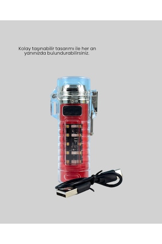 Usb Şarjlı Suya Dayanıklı Elektrikli Çakmak Çok Renkli