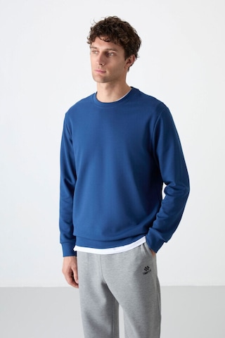 Tommy Life Standart Fit Basic O Yaka 2li Paket Ekru-parlament Erkek Sweatshirt - 88053 Ekru - Mavi