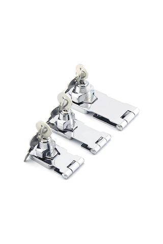 Teltree Zink Alaşımlı 105mm Gümrük Kapısı Kilitli Kanca, Gümüş Kaplama, Güvenli Kilit Ve Anahtar İle Sabit Somunlar