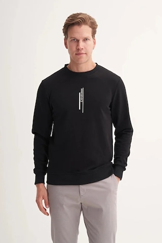 Cazador Slim Fit Mevsimlik 3 İplik Pamuk Karışımlı Sweatshirt-54185 Siyah