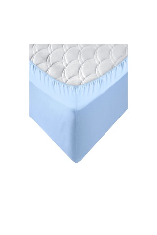 Penye Lastikli Çarşaf, Tek Kişilik , Açık Mavi, Pamuk-elastan Örme Kumaş, 230 Gr/m² Açık Mavi