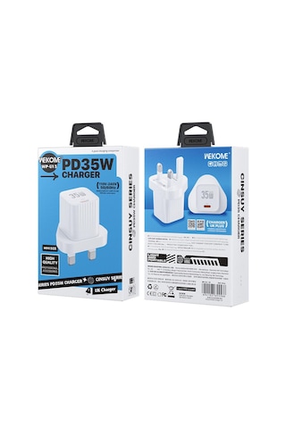 Wk Wp-u13 Cinsuy Hız Pd35w Tip-c Hızlı Şarj Cihazı, Fiş: İngiltere Fiş Beyaz Beyaz