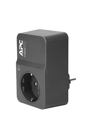 Surge Protector Pm1w-gr - Aşırı Gerilim Korumalı Priz Adaptörü 1 Schuko Fiş, Pc, Tv Vb. İçin - Renk: Siyah