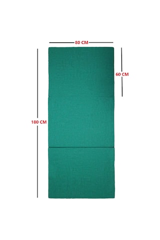 Lüks Katlanır Yatak 80x180x8 Cm Sünger Düz Yeşil