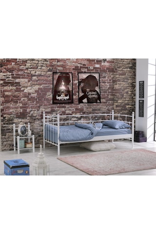 Bedliga Lalas Daybed Ferforje Metal Tek Kişilik Karyola 90X200 Bedliga Lalas Daybed Ferforje Metal Tek Kişilik Karyola 90X200