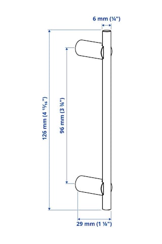 Kulp, Krom Kaplama, 126 Mm, 2 Adet