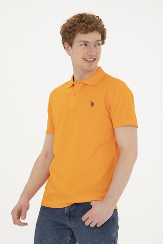 U.S. Polo Assn. Erkek Slim Fit Polo Yaka Turuncu Basic Tişört 50279573-VR051