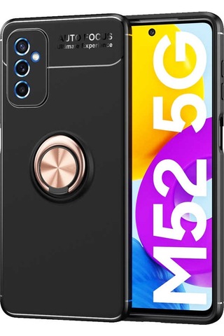 Zore Galaxy Uyumlu M52 Kılıf Ravel Silikon Kapak - Siyah-rose Gold Siyah-rose Gold
