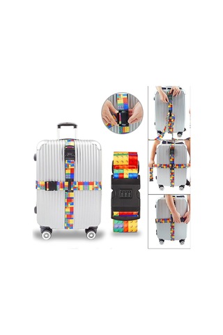 Leezsing Seyahat Çanta Güvenlik Kemerleri - Nilon Kilitli Kesişme Modeli, 200-300cm Ayarlanabilir, Abs Şifreli Kanca, Kutuda Eşyaları Sağlar