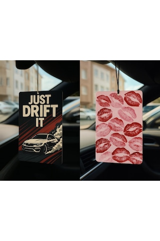 Just Drift It Ve Öpücük - İkili Oto Kokusu - Dekoratif Araç Kokusu Ve Aksesuarı