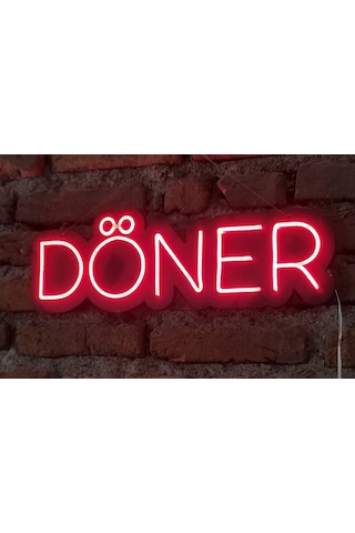 Döner Neon Ledli Duvar Aydınlatması Siyah