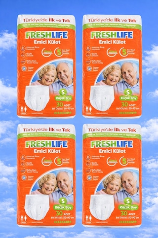 Freshlife Emici Külot S Beden Küçük Boy 30 Adet Yetişkin Hasta Bezi Unisex S