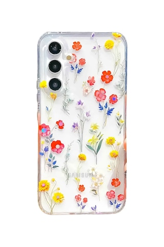 Samsung Galaxy Uyumlu S25 Fe Kılıf Solmayan Imd Baskı Desenli, Şeffaf Tpu+pc Botanik Kapak