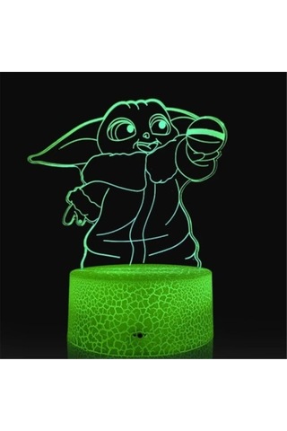 Fastbuy De Beers Anime Yoda Bebek 3d Lamba Led Gece Lambası Renk Değiştiren Çocuk Yatak Odası Manga Groot Masa Lambası 9xp24v Bej