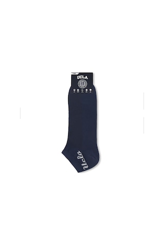 Ucla Adelıta 3'lü Lacivert Kısa Jakarlı Pamuk Standard Fit Unisex Çorap