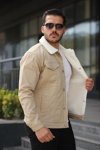 Erkek İçi Kürklü Kot Mont Antrasit