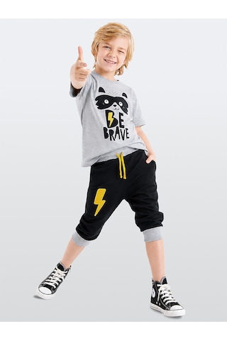 Rakun Erkek Çocuk Yazlık T-shirt Kapri Şort Takım