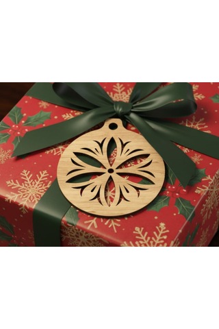 10 Parça Ahşap Yılbaşı Ağacı Süs Seti Ortalama 6-8 Cm Noel Ağacı Süsü