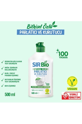 Sır Bio Bitkisel Özlü Bulaşık Makinesi Parlatıcı & Kurutucu 2 x 500 ML